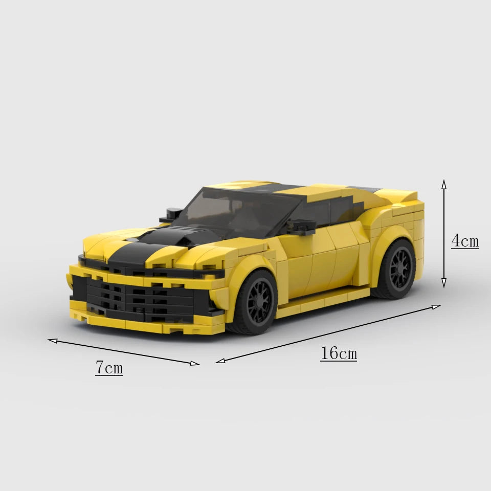 TurboBrick® Yellow Camaro Muscle – Samochód z Klocków